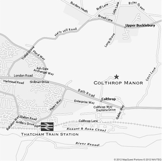 Map showing Colthrop Manor in Thatcham